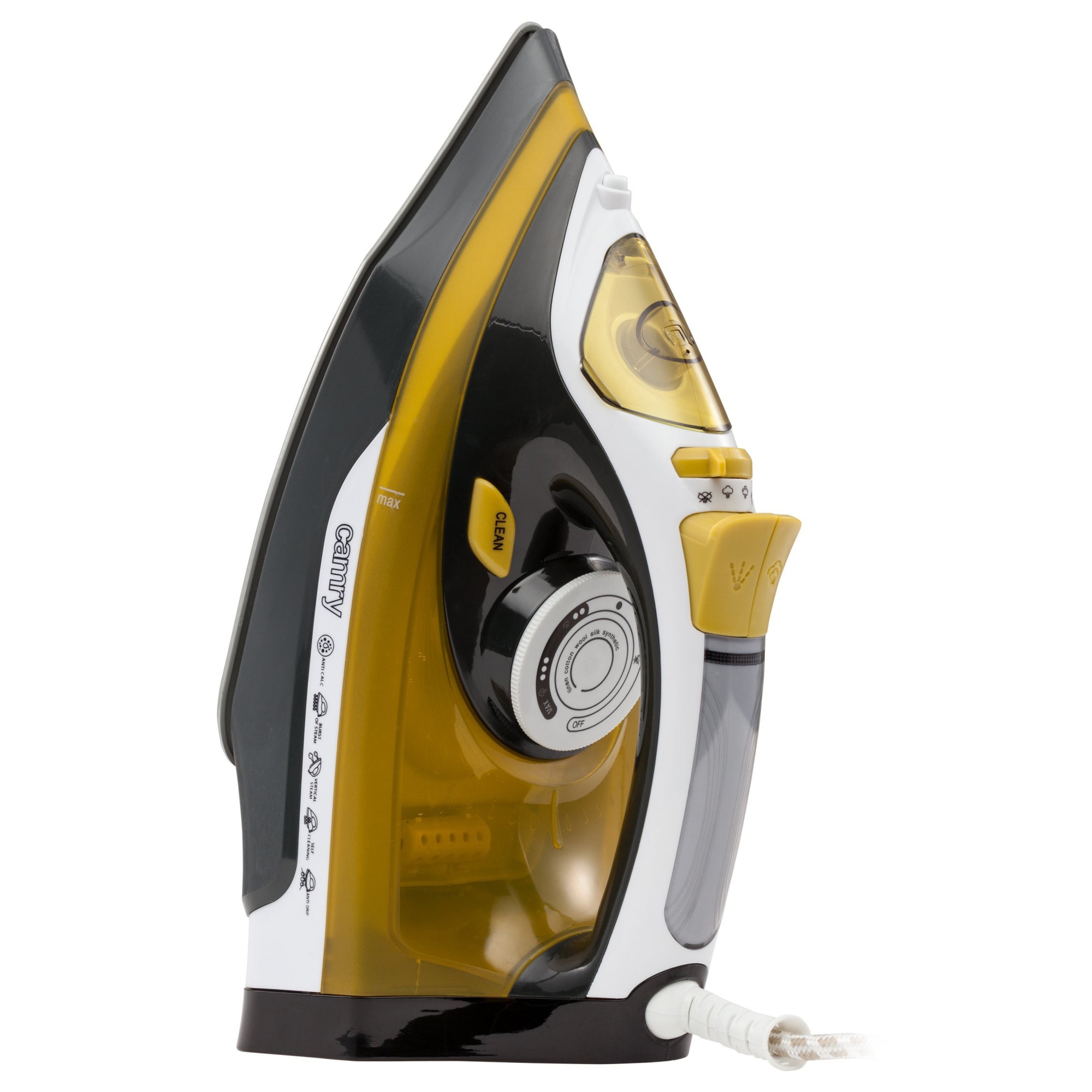 Fier de calcat Camry CR 5029, 2400W, ceramica, functie de curatare automata, alb