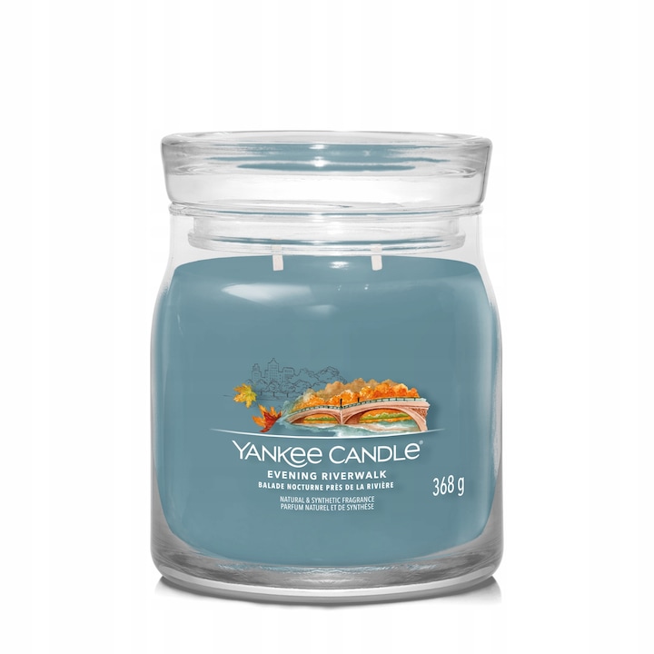 Ароматна свещ Yankee Candle Signature, Еvening Riverwalk, Среден буркан