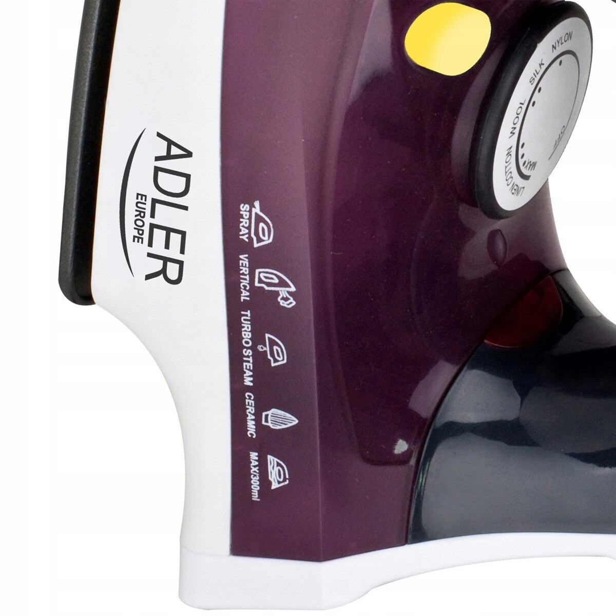 Fier de calcat ADLER 3000W abur autocuratare talpa otel 1.9m cablu