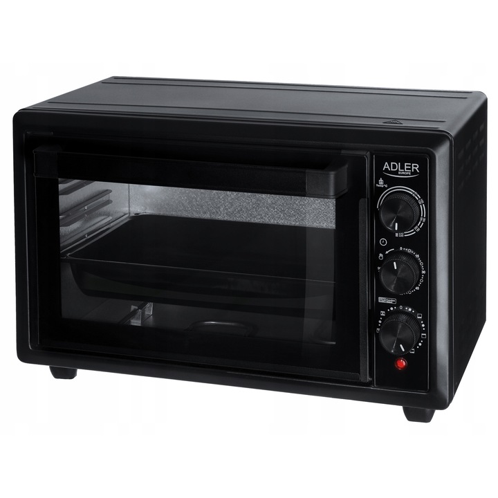 Cuptor electric Adler 26L termoventilatie negru mat 50x33x33cm