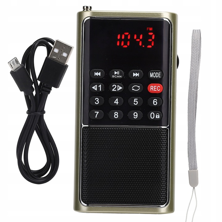 Radio portabil FM, cu USB si slot pentru card de memorie, 3W