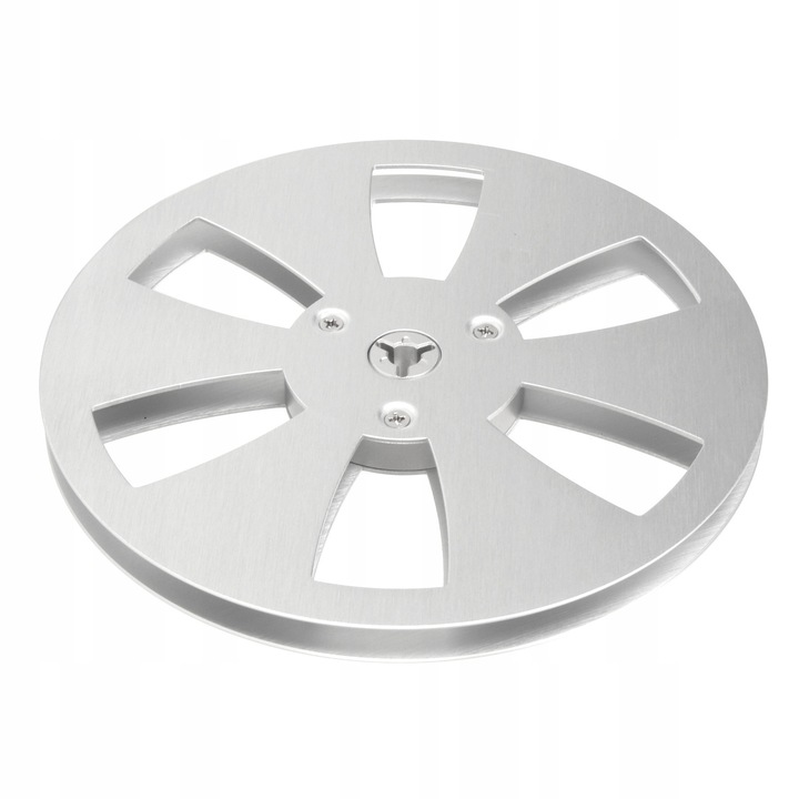 Bobină goală 1/4" 7 inch din aluminiu, 6 orificii, argintie, pentru magnetofon pe bandă