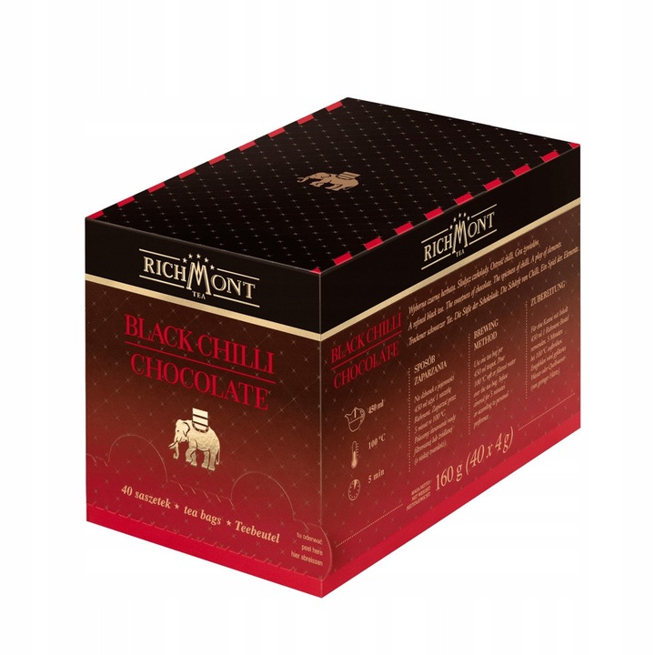 Ceai negru Richmont, Black Chilli Chocolate, 40 plicuri x 4g