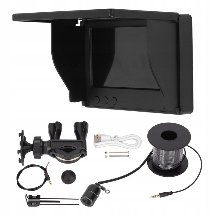 Víz alatti kamera horgászathoz, 4,3 hüvelykes, 480x272 felbontás, IP67 vízálló, komplett készlet