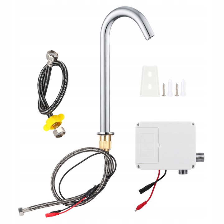 Robinet cu senzor din otel inoxidabil, tip inalt, 33cm, electroplacit, set complet
