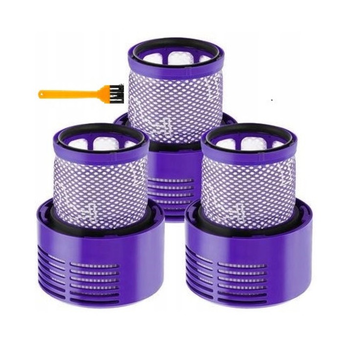 Set 3x Filtre Zmywalne pentru Aspiratoare Dyson V10 Absolute, V10 Animal, V10 Motorhead, SV12, Multicolor