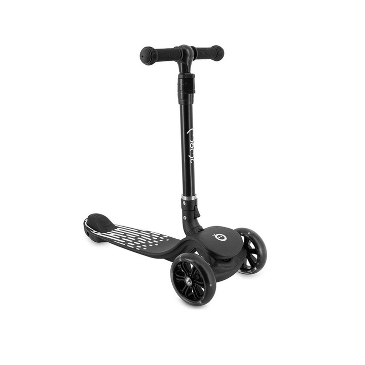 Trotineta pliabila cu roti LED pentru copii, 3 Ani+, MoMi San - Negru