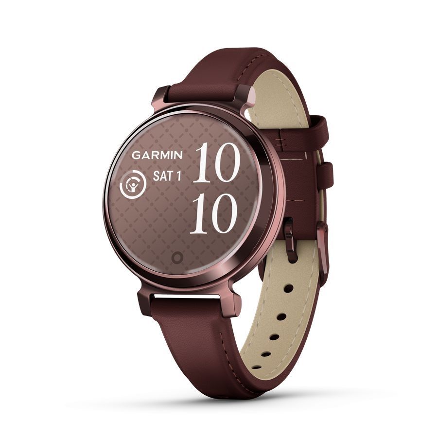 Ceas inteligent, Garmin, Lily 2 Classic, curea din piele, bronz