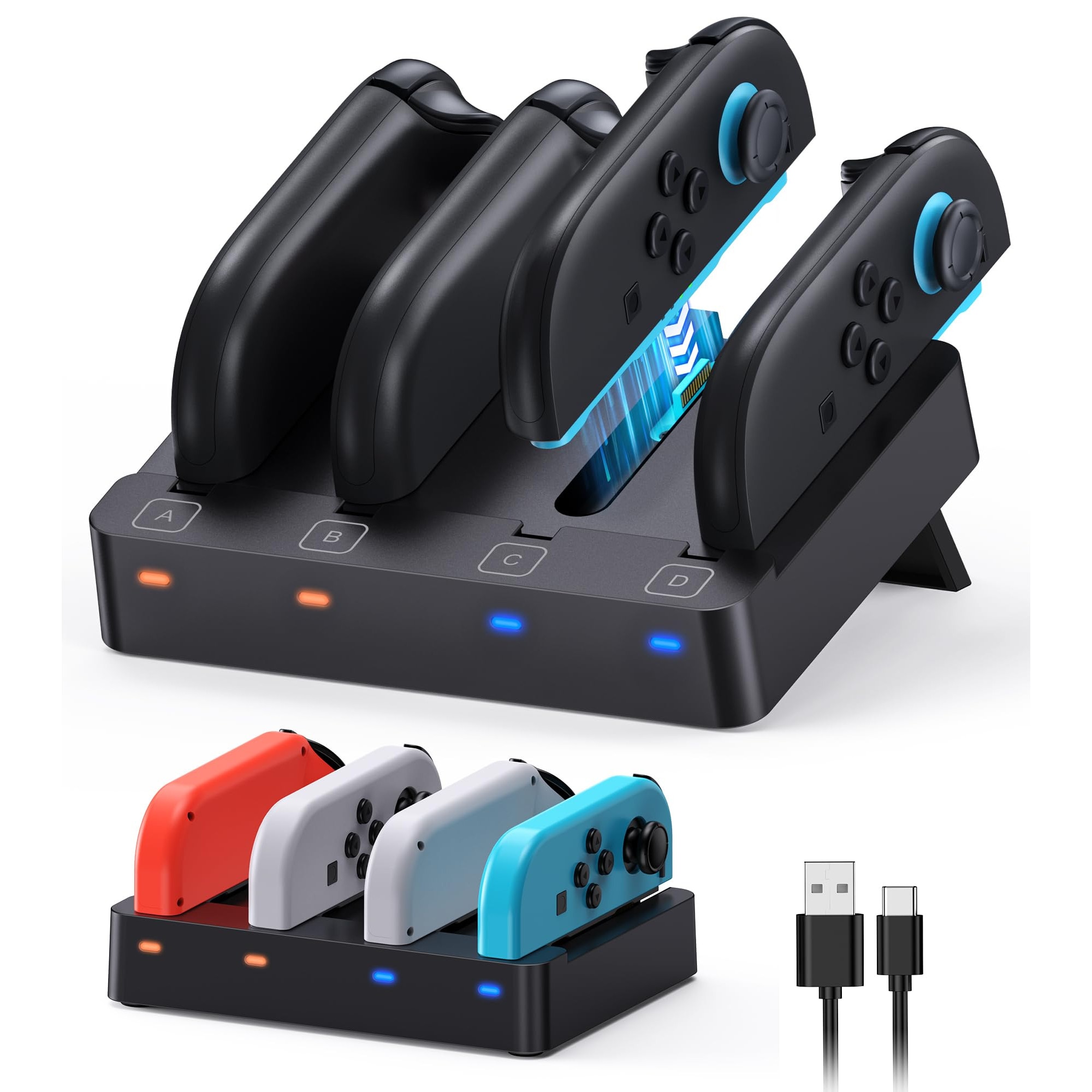 Compatibil Cu Switch 2 Si 1] Statie De Incarcare 4 In 1 Pentru