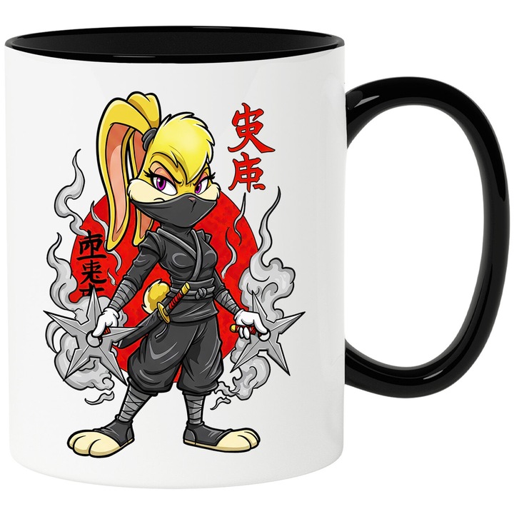 Cana Cu Lola – Dansul Veseliei – Emotie, Aventura si Zambete, Ceramica, 330ML, Cu Maner si Interior Negru