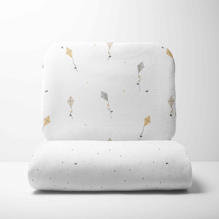 Set lenjerie pentru bebelusi, Muminky, 50x75cm, 100% bumbac, antialergic, cu perna