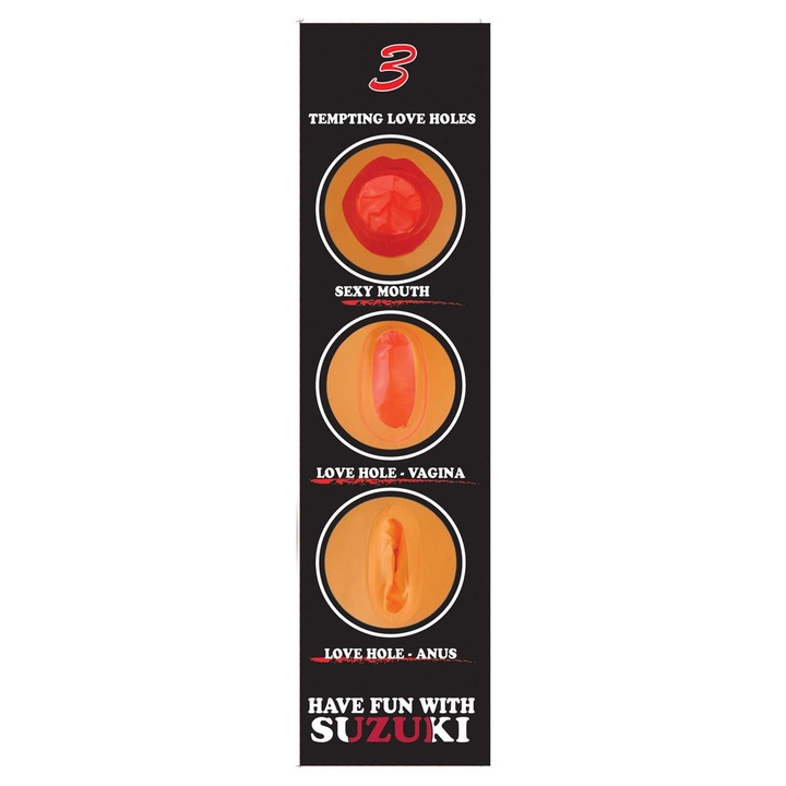 Felfújható szexbaba, B - Series Lyla, 3 lyuk, PVC, természetes