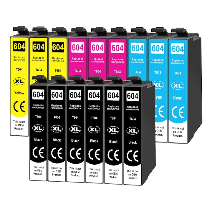 Yowell 15X 604XL tintapatronok, kompatibilis az Epson 604XL 604 XL modellel, Epson Expression Home XP-3200 XP-3205 XP-4200 XP-4205 XP-2200 XP-2205, Workforce WF-2910 WF-2930 WF-2950 nyomtatókhoz