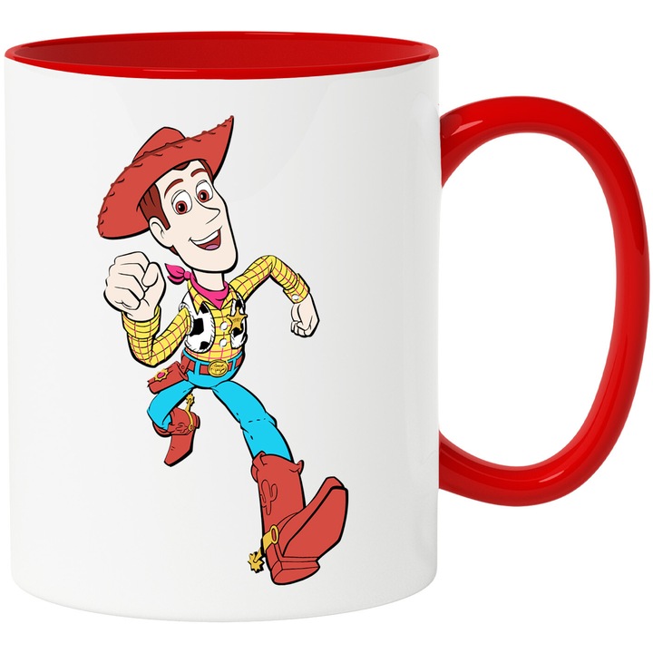 Cana Cu Toy Story – Stele Dansatoare Pixel Curajoase – Prietenie, Aventura si Curaj, Ceramica, 330ML, Cu Maner si Interior Rosu