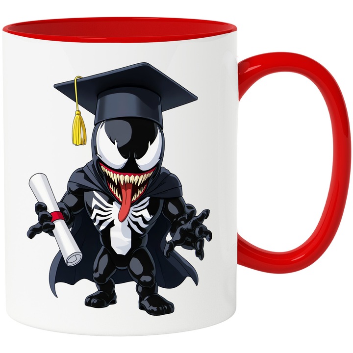 Cana Cu Venom – Fluturi Intunecati In Vortex – Aventura, Copii si Emotie, Ceramica, 330ML, Cu Maner si Interior Rosu