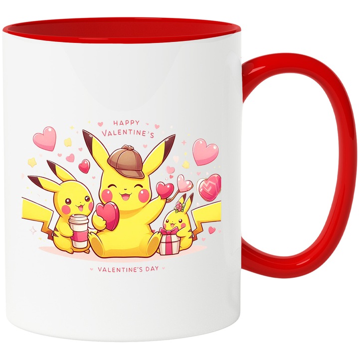 Cana Cu Valentinesday – Inima Aventurii Vesela In Lumea Romantica – Aventura, Copii si Distractie, Ceramica, 330ML, Cu Maner si Interior Rosu