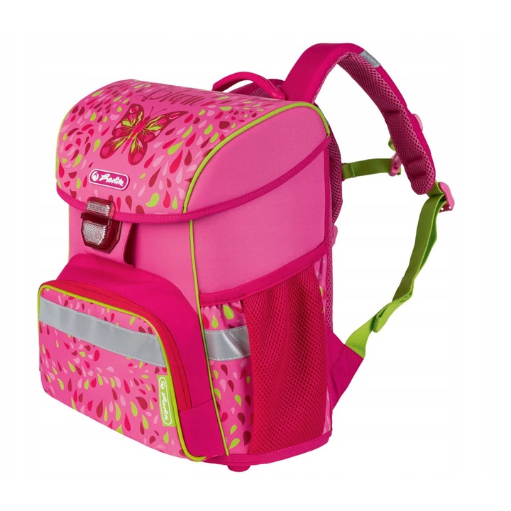 Herlitz iskolatáska, 1 rekeszes, rózsaszín árnyalat, komplett szett