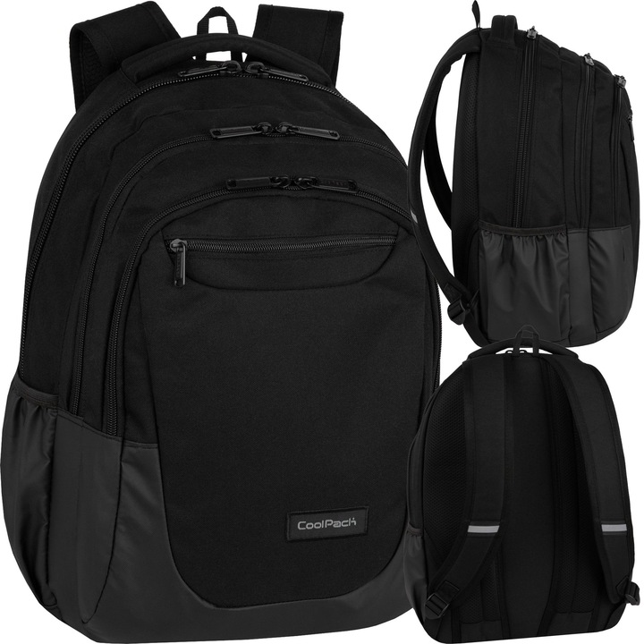 Ghiozdan CoolPack Soul, 27 l, 3 compartimente, negru