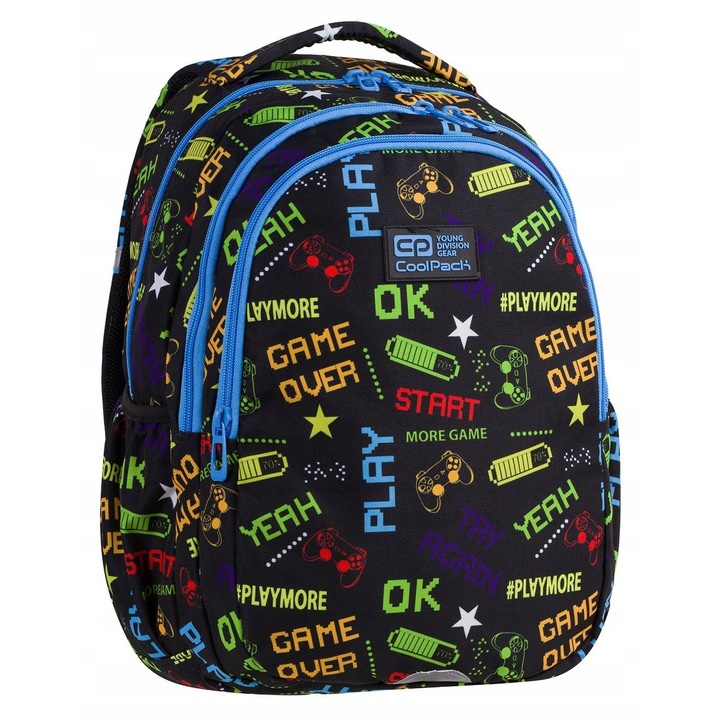 CoolPack JOY S hátizsák, 3 rekeszes, vízálló, 44x32x20cm, többszínű