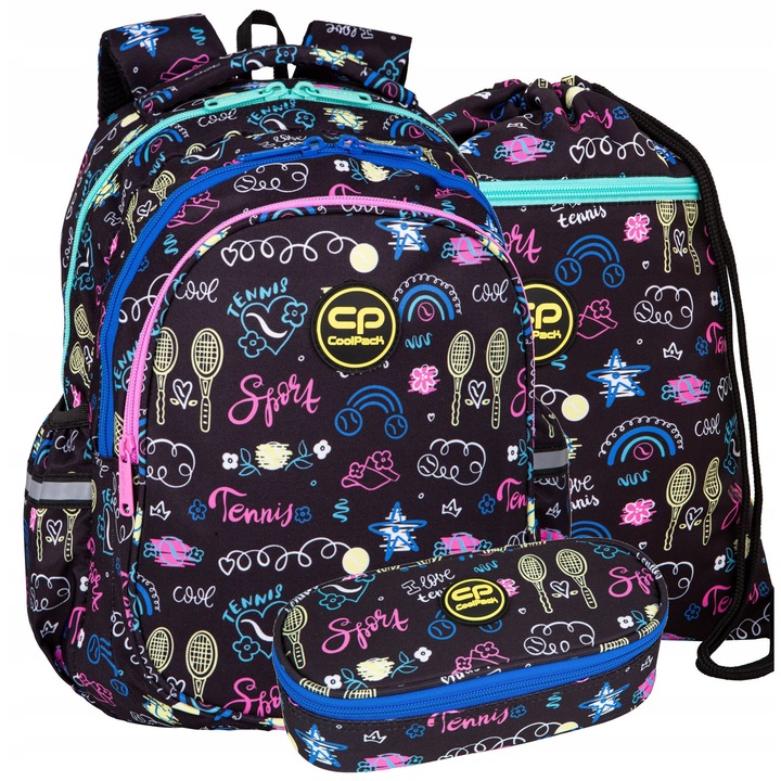 Rucsac de scoala CoolPack Tennis Star pentru sarbatori, clasa 1-4
