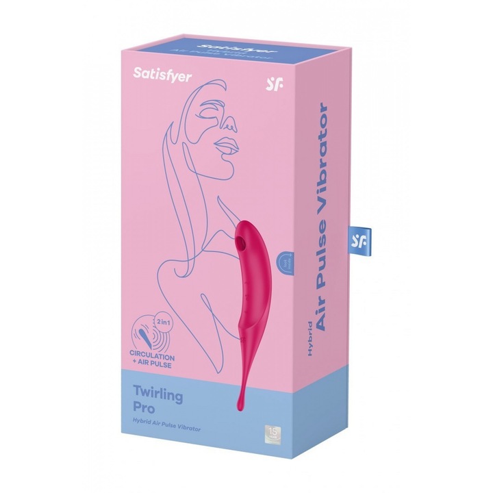 Satisfyer Twirling Pro vibrátor, piros, orvosi szilikon, IPX7 vízálló, 11 intenzitás, 12 program