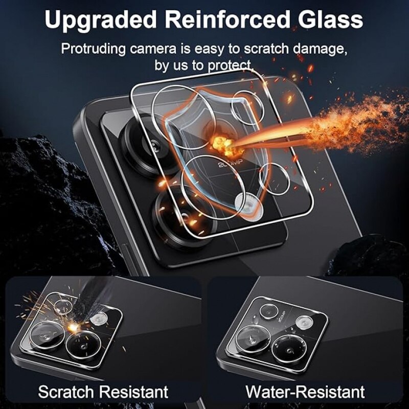 Protector lentila camera, 2 piese, sticla securizata, anti-zgarieturi, transparent, pentru Redmi Note 13 Pro 5G