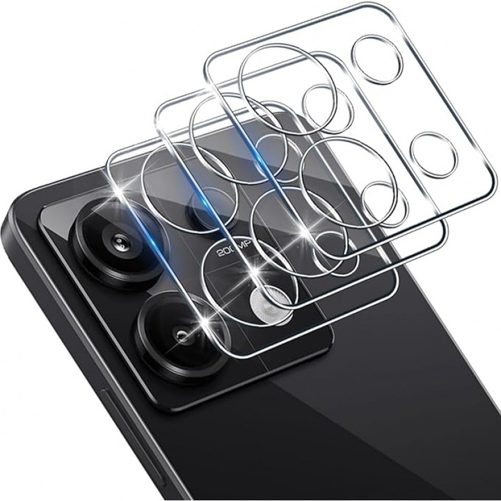 Protector lentila camera, 2 piese, sticla securizata, anti-zgarieturi, transparent, pentru Redmi Note 13 Pro 5G