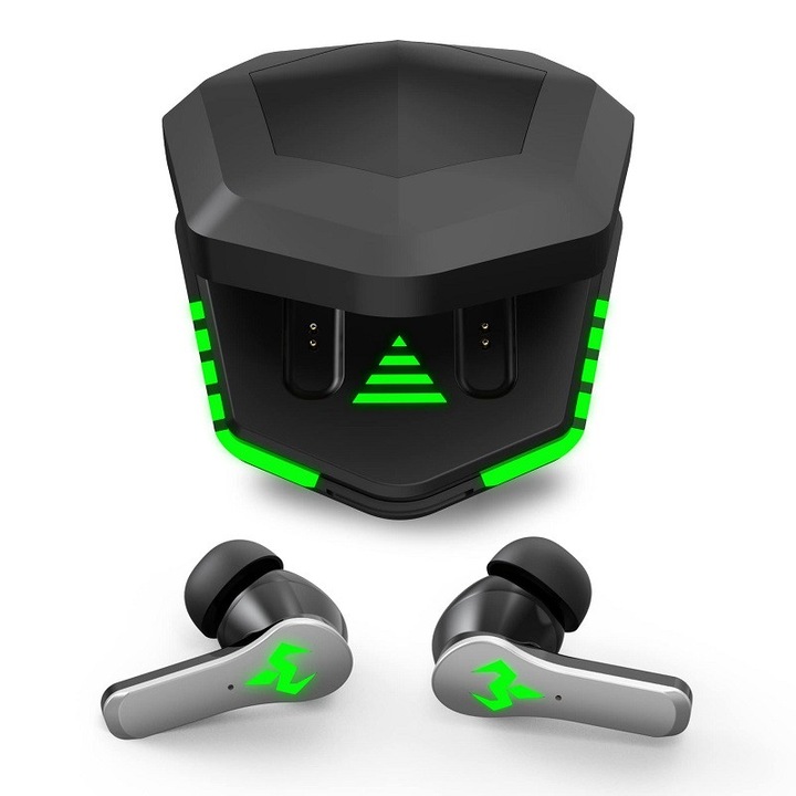 Casti Wireless N35, Bluetooth, design ergonomic, lumini colorate ...