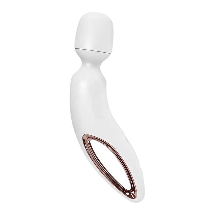 Вибратор, Satisfyer, 50 комбинации на вибрации, бял/златист, 112x55x299мм