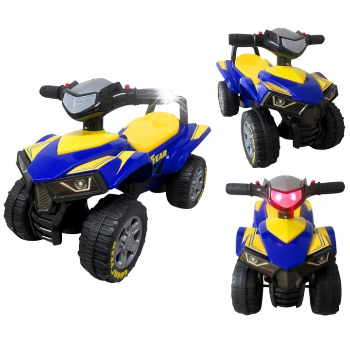 Quad electric, Goodyear, Pentru copii, albastru, cu lumini si claxon