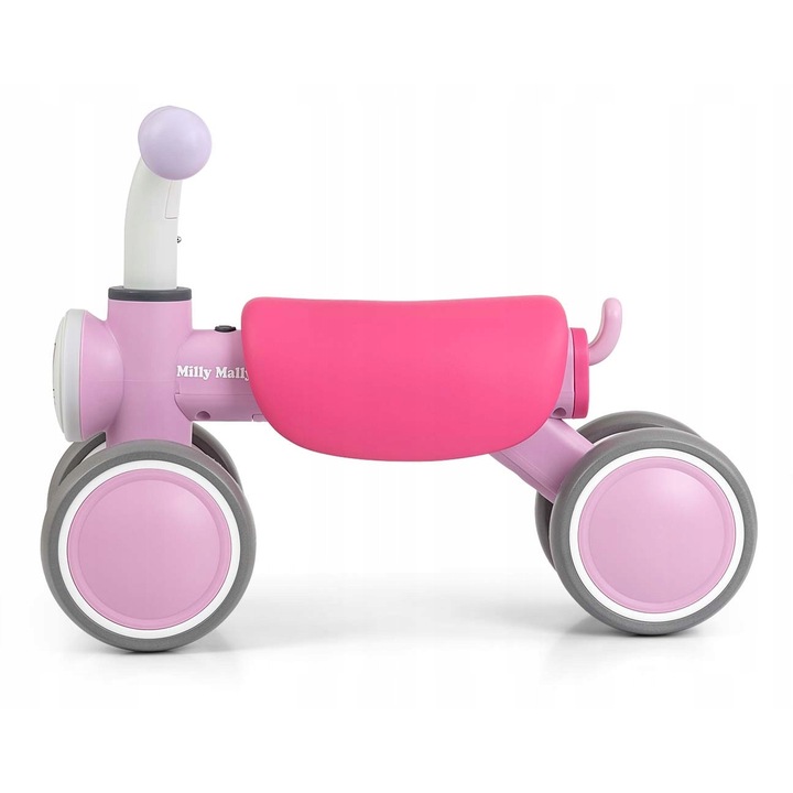 Vehicul pentru copii, Milly Mally, York, cu lumini LED și sunete, roz/alb