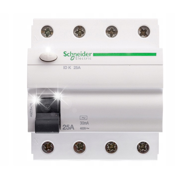 Dispozitiv de protectie diferentiala, Schneider Electric, 4P 25A 0.03A tip AC, alb