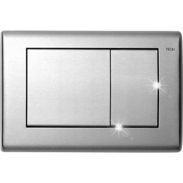 Buton dublu spalare WC, Tece, inox mat, compact, rezistent la vandalism