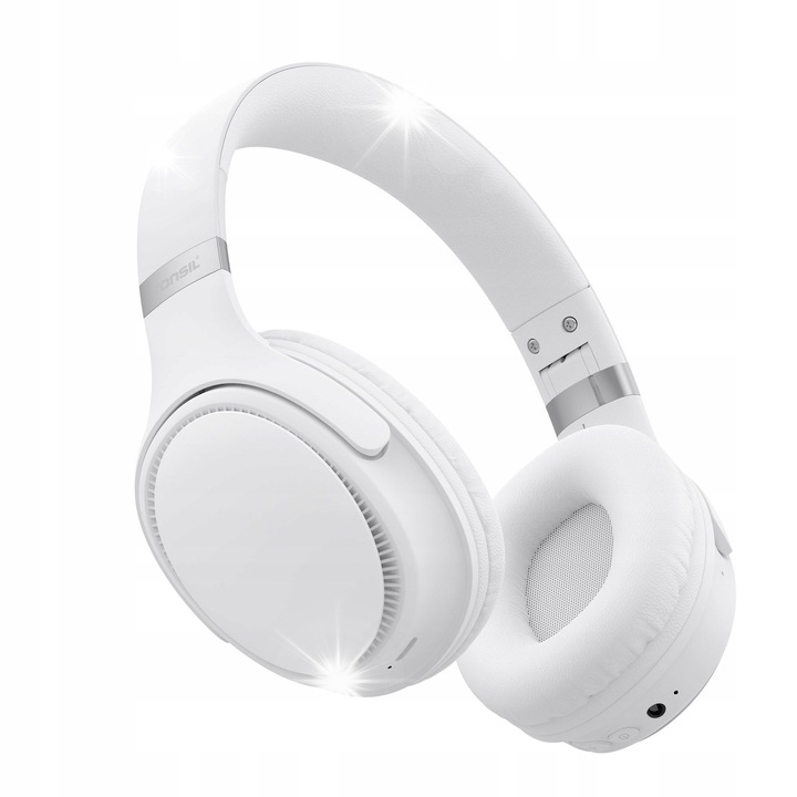 Vezeték nélküli fejhallgató, Tonsil R35BT, Bluetooth V5.3, 55 óra zenelejátszás, 35 óra beszélgetés, fehér