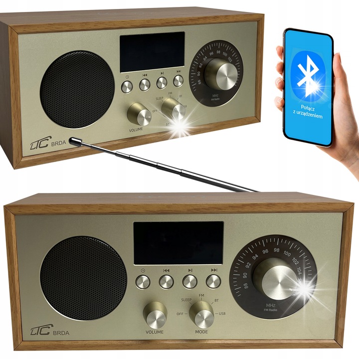 Radio portabil, LTC, Bluetooth 5.1, 10W, 2200mAh, 200x88x96mm, maro