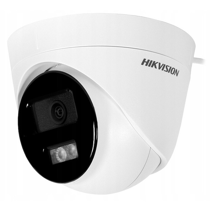 Camera de supraveghere IP HiLook Hikvision, Smart Hybrid Light, 4MP, 2.8mm, iluminare duala 20m, microfon, PoE, IPC-D140HA-LUC