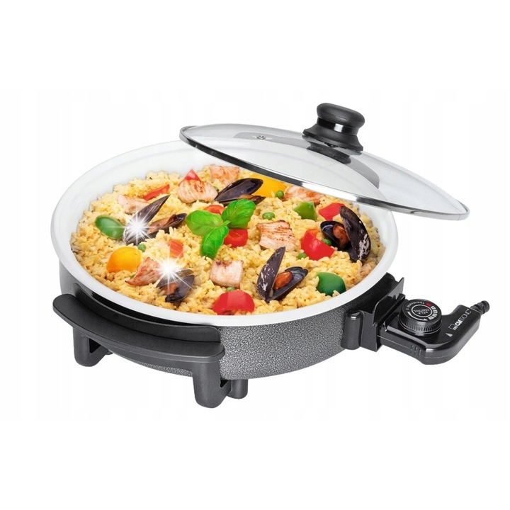 Tigaie ceramica Clatronic PP 3570, 42cm, 1500W, antiderapanta, usor de curatat