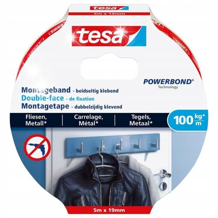 Монтажна лента Tesa Powerbond ULTRA STRONG, 5м x 19мм
