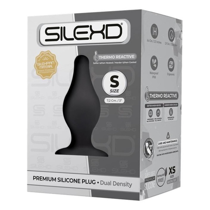 Vibrátor Silexd, 2 M modell, szilikon Silexpan, 7,2x3,4cm, fekete