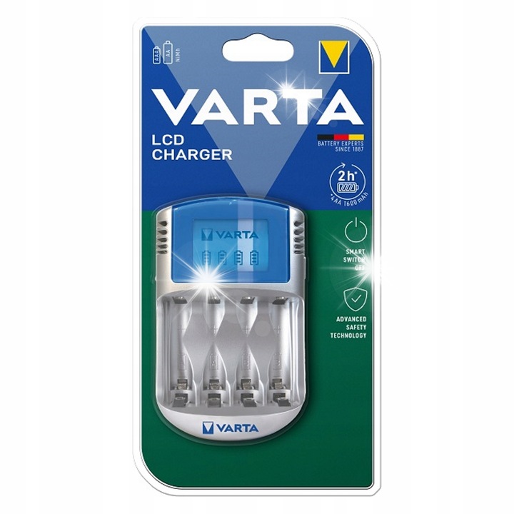 Incarcator Varta 57070, pentru baterii AA/AAA, LCD, 12V, 72x116x32mm