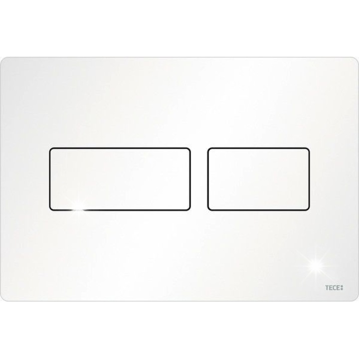 Buton spalare WC Tece Solid, metal, alb mat, 220x150x6mm