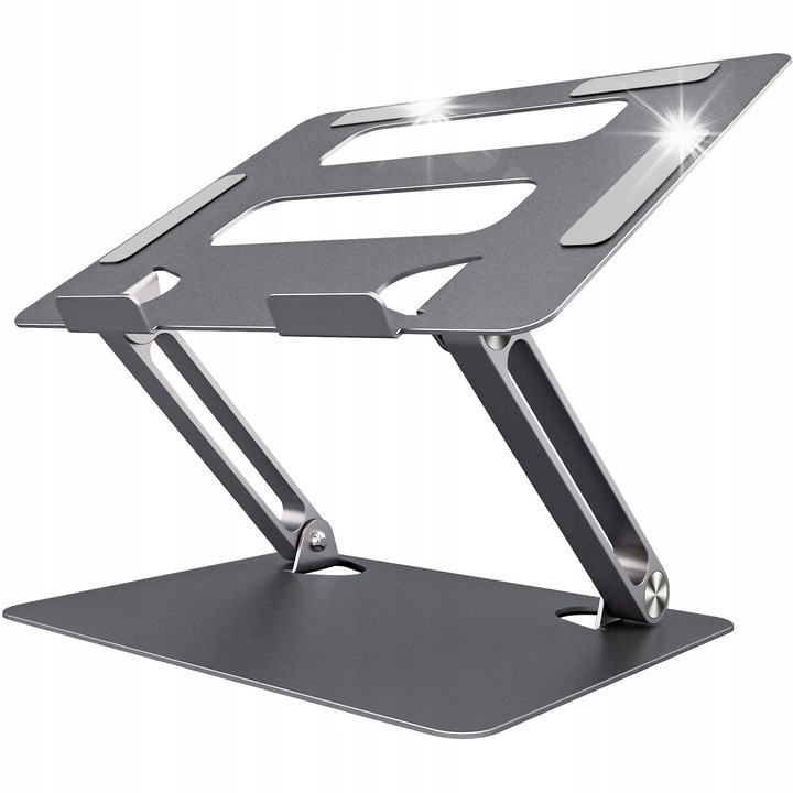 Suport laptop Mozos LS3-ALU, aluminiu, reglabil, antiderapant, pentru laptopuri pana la 17"