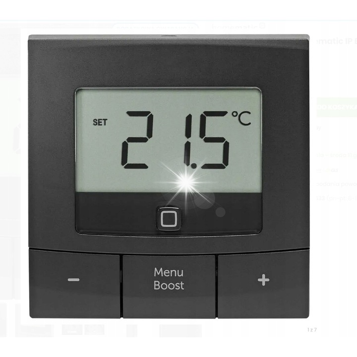 Termostat Homematic IP 160554A0, reglare temperatura, alimentare cu baterii, gri