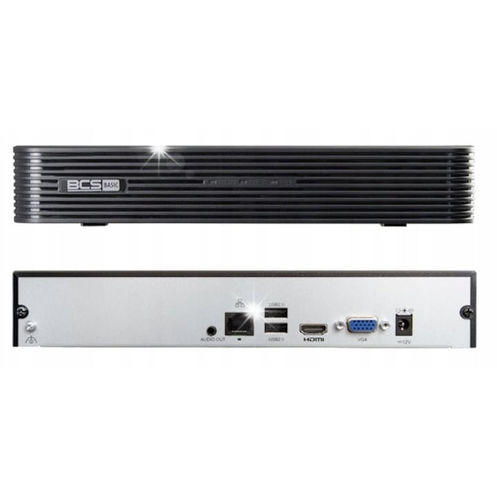 BCS-B-NVR1001(2.0) IP rögzítő, 10 csatorna, 8Mpx, 1 HDD slot, 260x243x46mm
