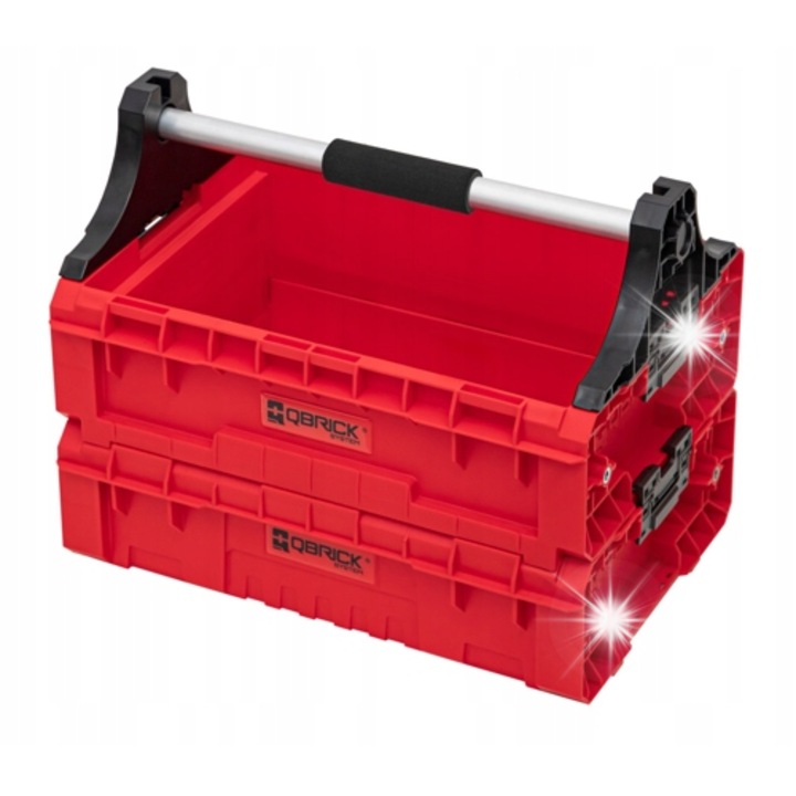 Qbrick System PRO moduláris tálca rendező doboz, piros Ultra HD, 3 elem, 46,5x31x36,7cm