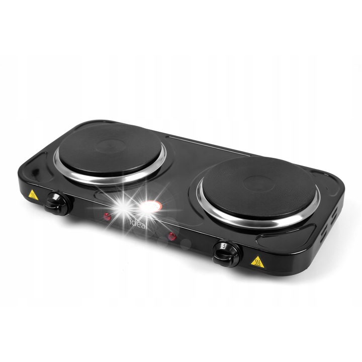 Ideál IK2802 elektromos főzőlap, 2 lapos, 15,5cm, 2000W, 2600W, 6.5x45x24.2cm
