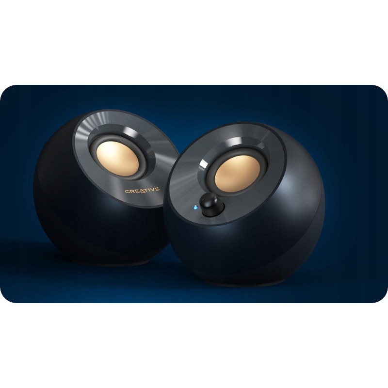 Set boxe 2.0 Creative Pebble V2, 16 W, USB Type-C, negru, dimensiuni ...