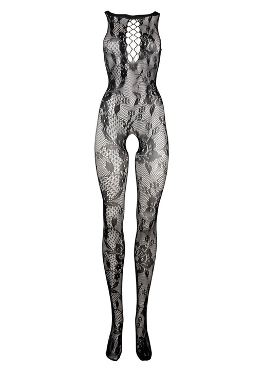 Le Desir, bodystocking dantela, negru, Negru