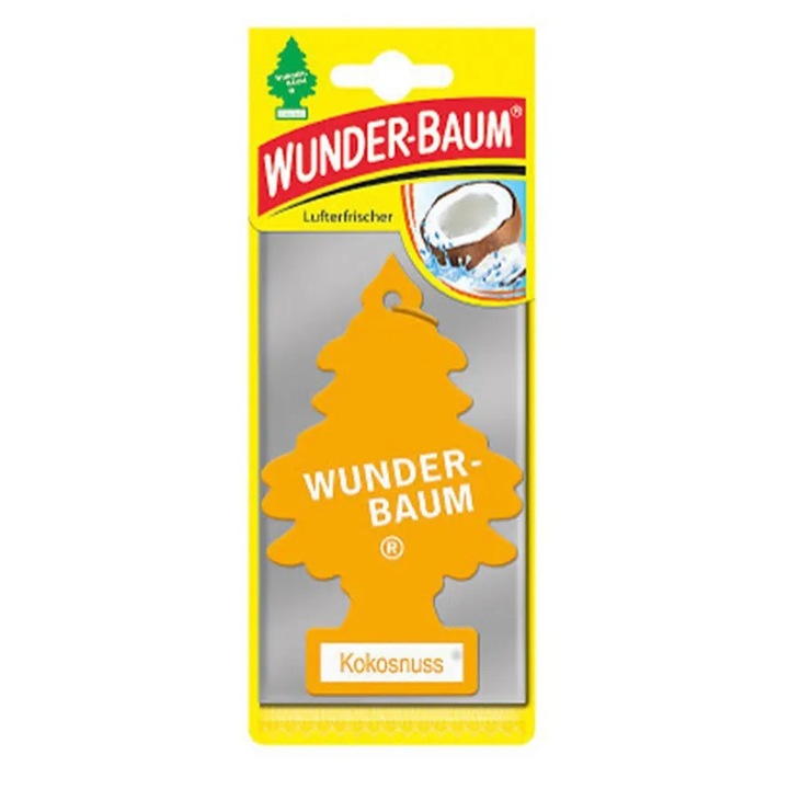 Autóillatosító, WUNDER-BAUM, kókusz, sárga