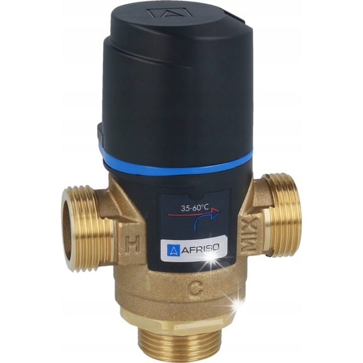 Robinet termostatic de amestec 3 cai, Afriso, ATM 563, 1", 35-60 C, din bronz DZR